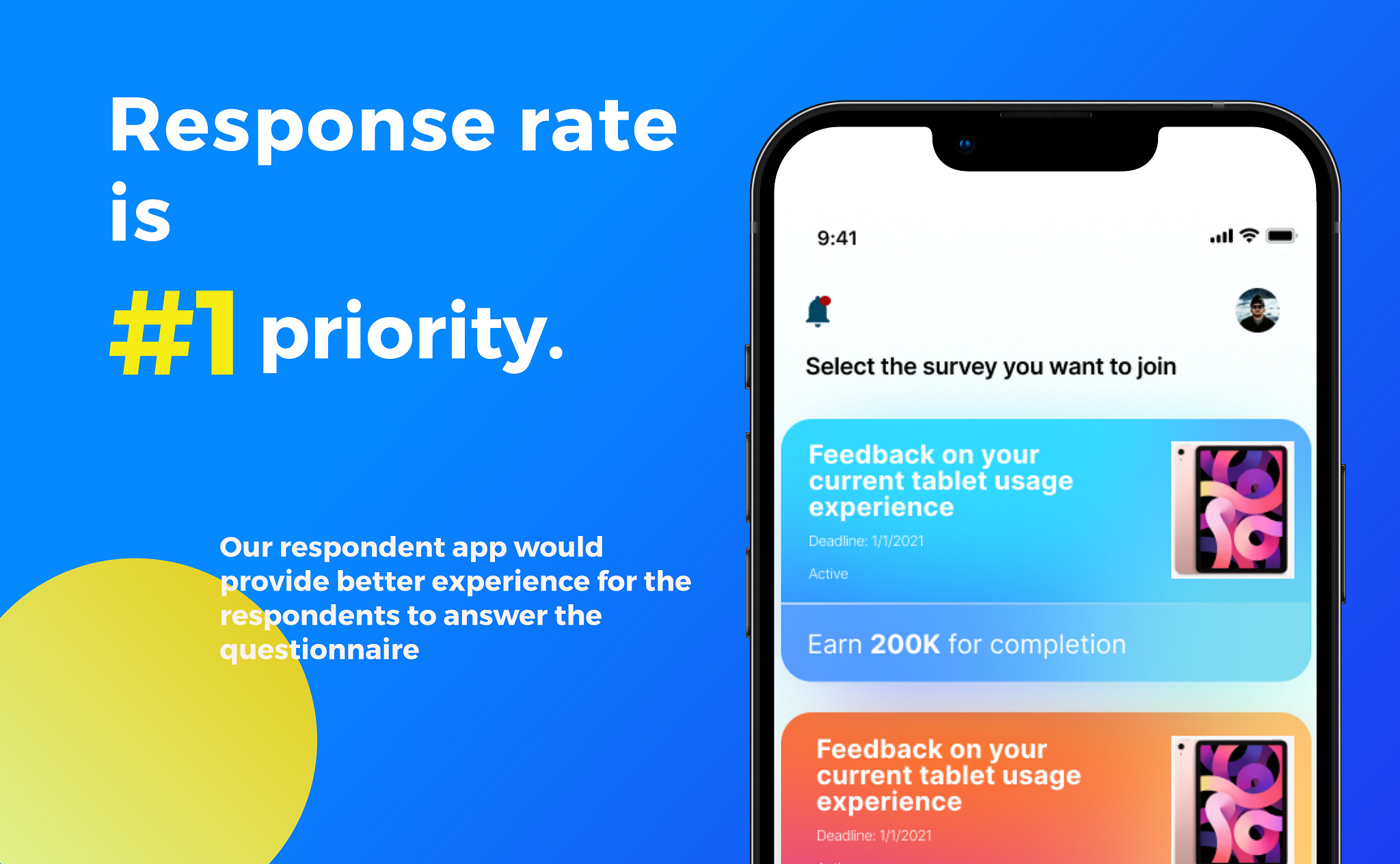 Mobile app for giving response